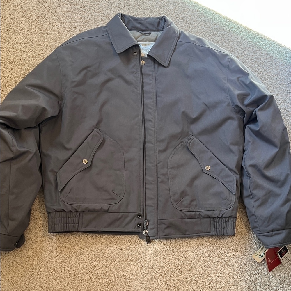 New vintage Men's London Fog gray Zip Front Jacket size 46 regular